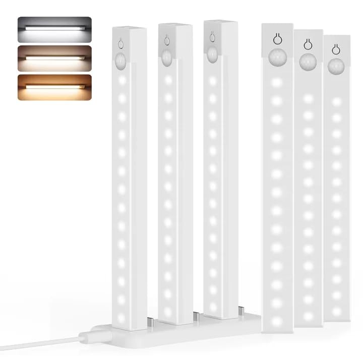 Dimmable Motion Sensor Under Cabinet Light with Integrated Charging Station