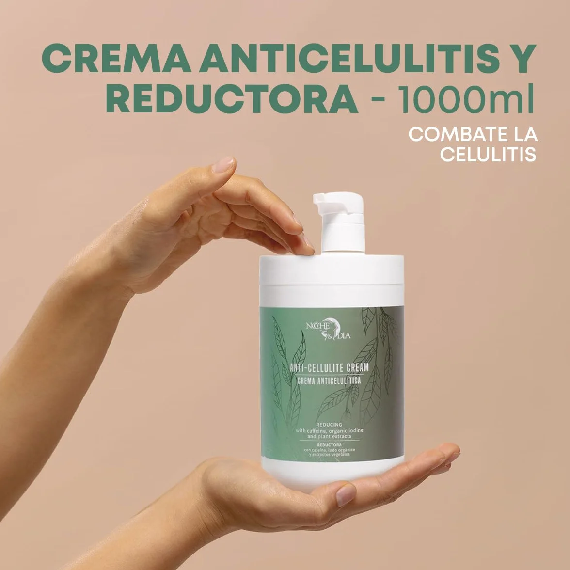 Noche y Día - Crema Anticelulitis y Reductora - 1000 ml - Mejora el Efecto de Piel de Naranja - Combate la Celulitis - Suaviza e Hidrata