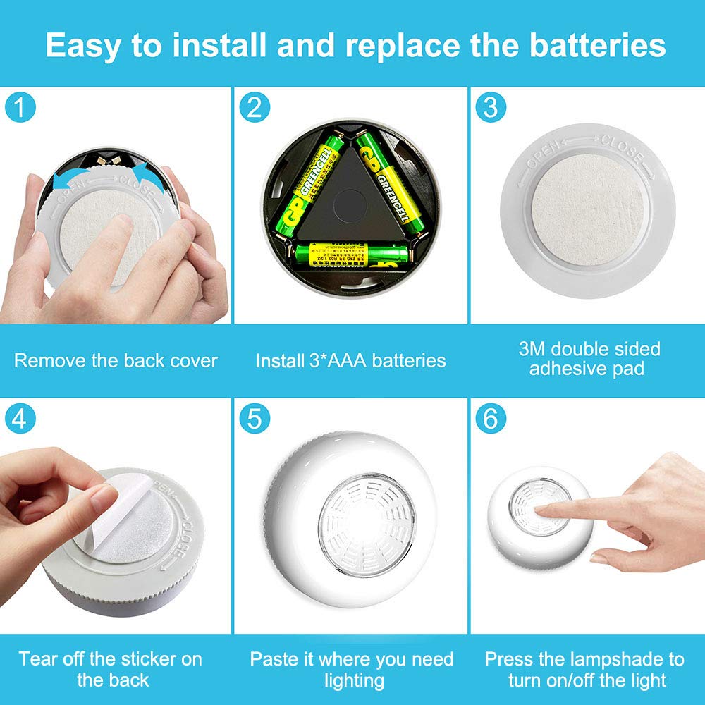 Portable Touch LED Puck Lights for Versatile Spaces