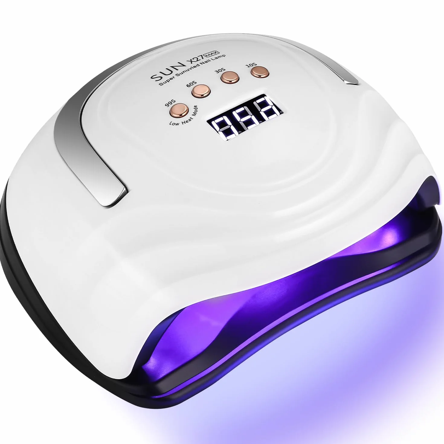Zawaer Lámpara de Uñas UV LED, 380W Profesional Lámpara Secadora de Uñas Rápido, 81 perlas de Lámparas, Curado de Esmalte de Gel y Pantalla LCD Para Manicura/Pedicura Nail Art en el Hogar