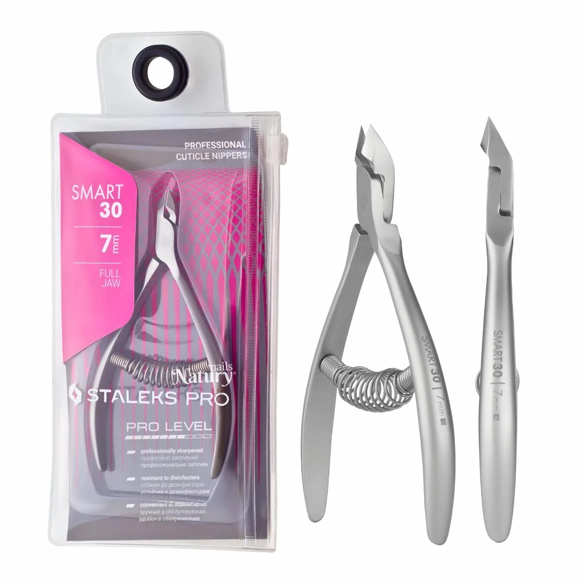 STALEKS PRO by Natury Nails Alicate profesional para cutículas 7 mm. Acero inoxidable (Smart 30-7mm)
